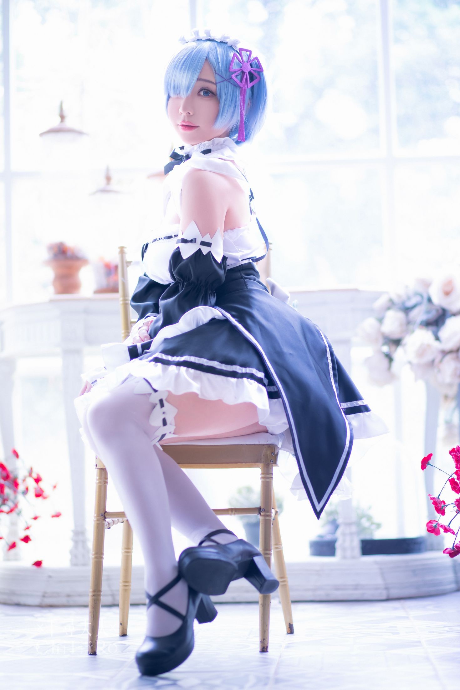 美女动漫博主千寻性感Cosplay写真蕾姆Rem (19)