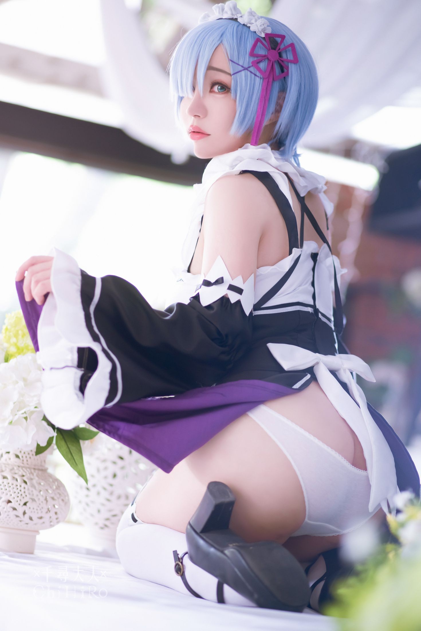 美女动漫博主千寻性感Cosplay写真蕾姆Rem (37)