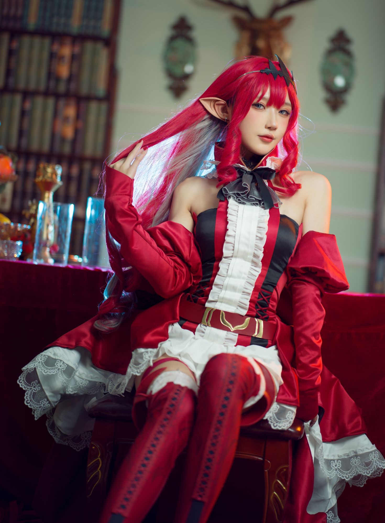 美女动漫博主阿包也是兔娘性感Cosplay写真FATE妖精骑士崔斯坦 (6)