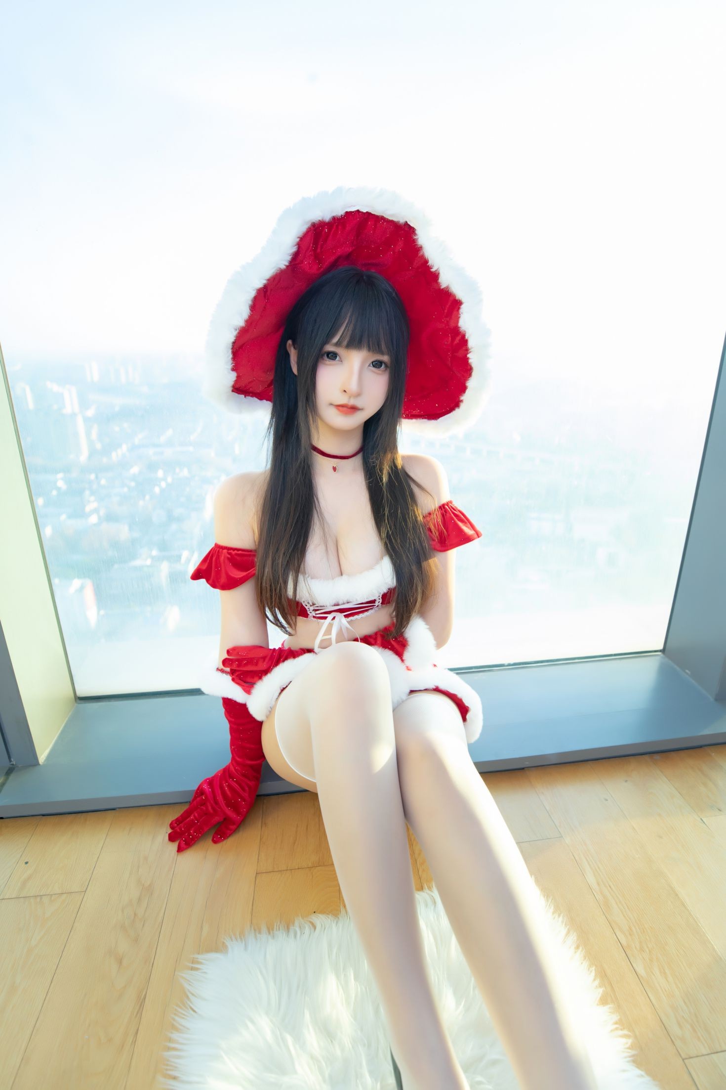 美女动漫博主神楽板真冬性感Cosplay写真圣诞魔法 (24)