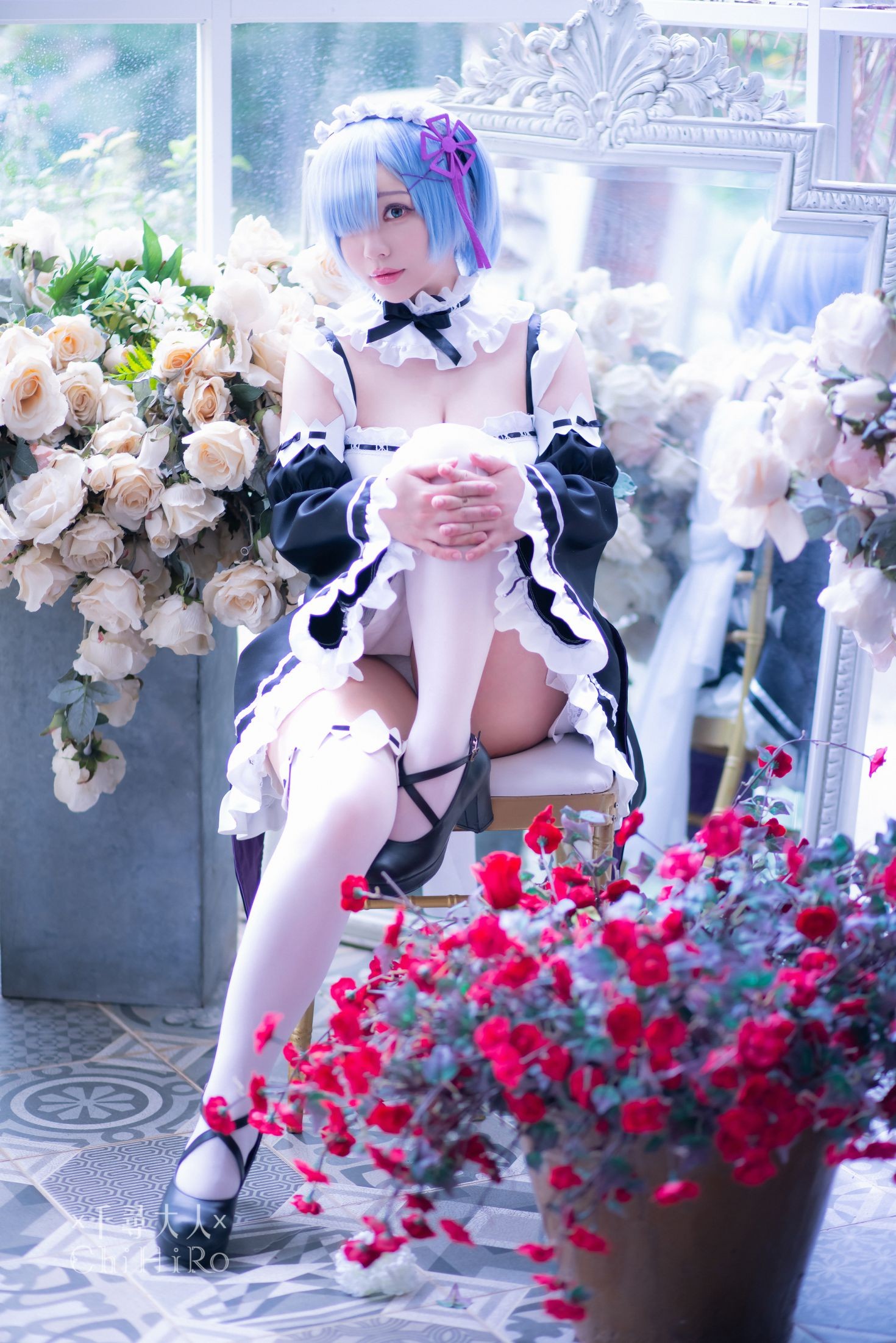 美女动漫博主千寻性感Cosplay写真蕾姆Rem (20)