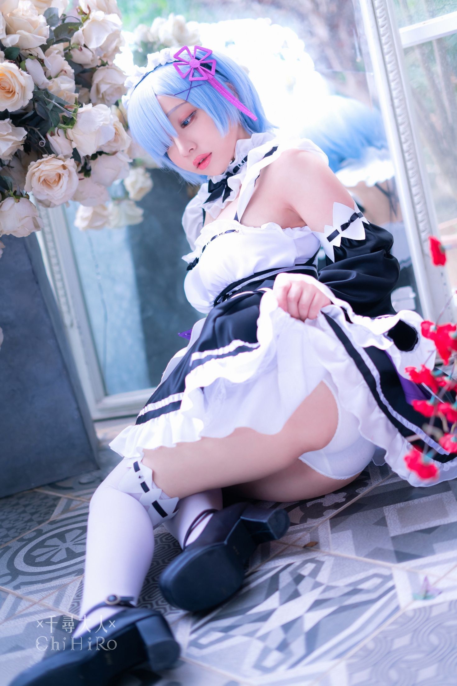 美女动漫博主千寻性感Cosplay写真蕾姆Rem (30)