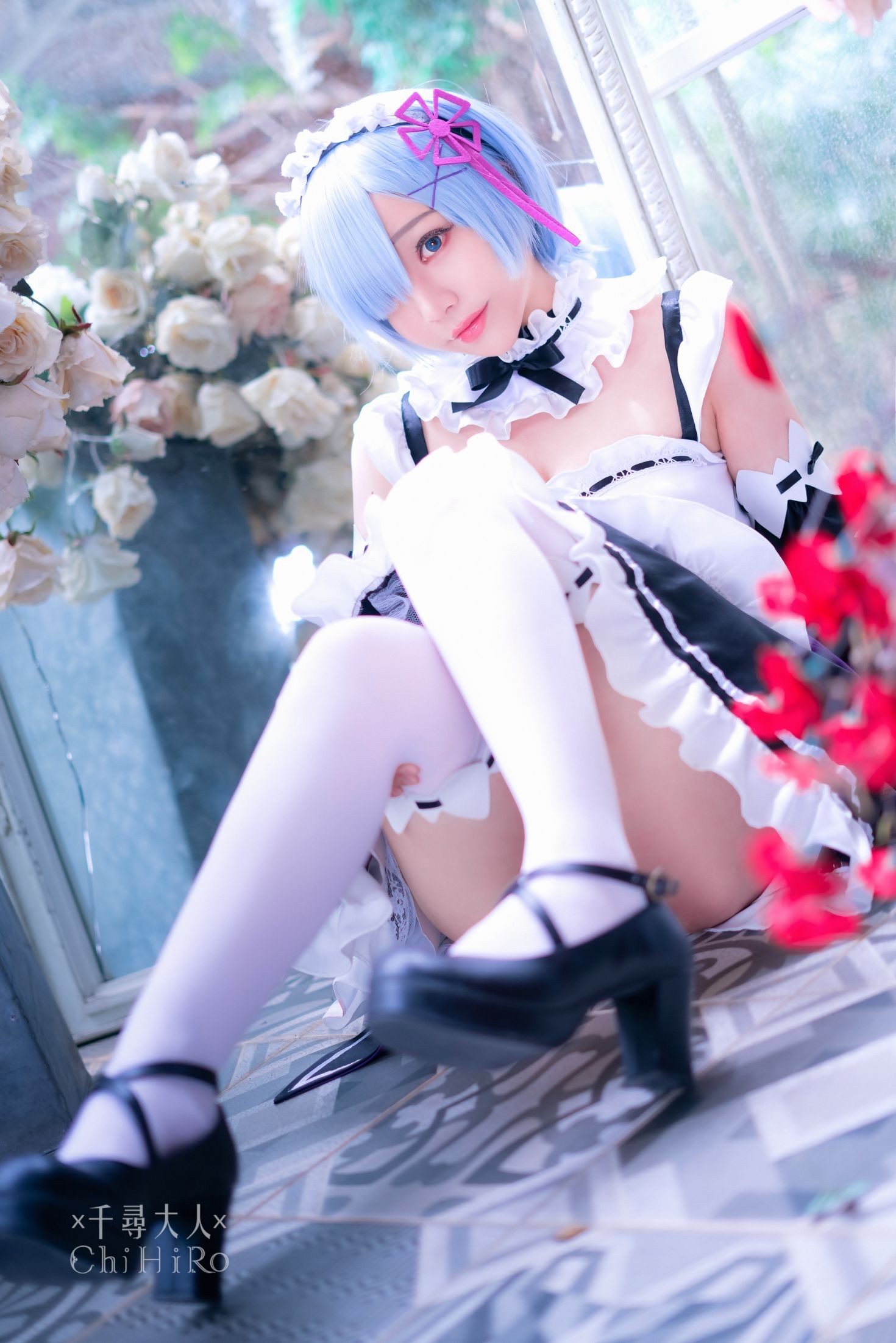 美女动漫博主千寻性感Cosplay写真蕾姆Rem (32)