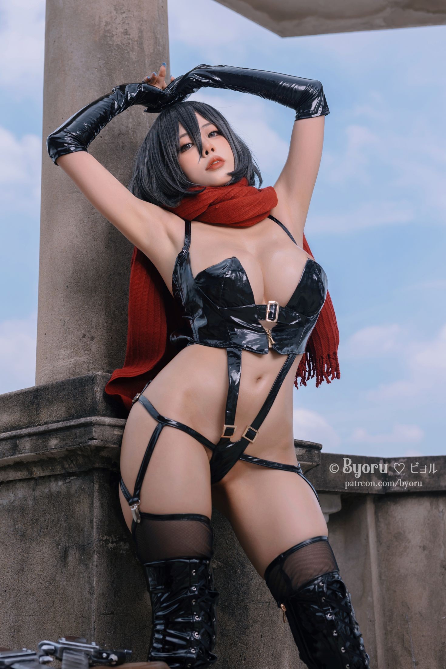 美女动漫博主 Byoru 性感Cosplay写真 Mikasa (12)