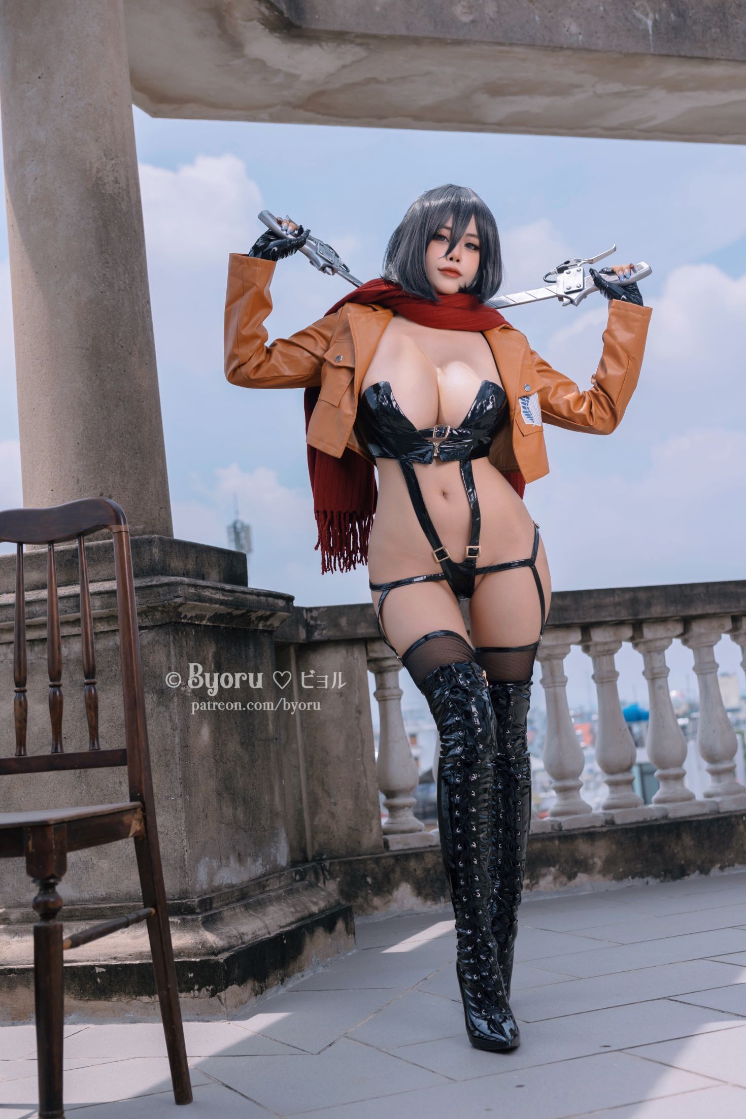 美女动漫博主 Byoru 性感Cosplay写真 Mikasa (3)