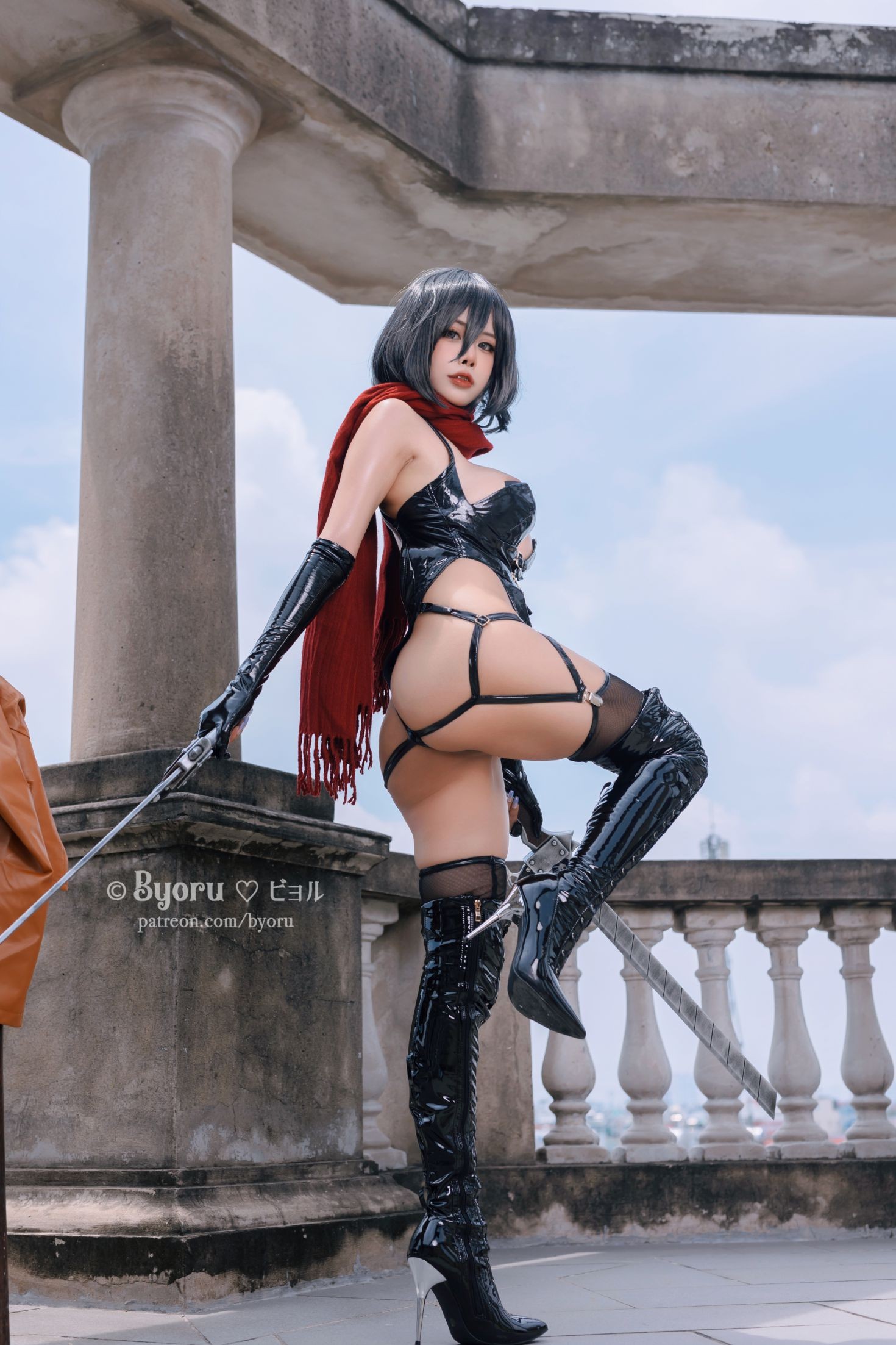 美女动漫博主 Byoru 性感Cosplay写真 Mikasa (7)