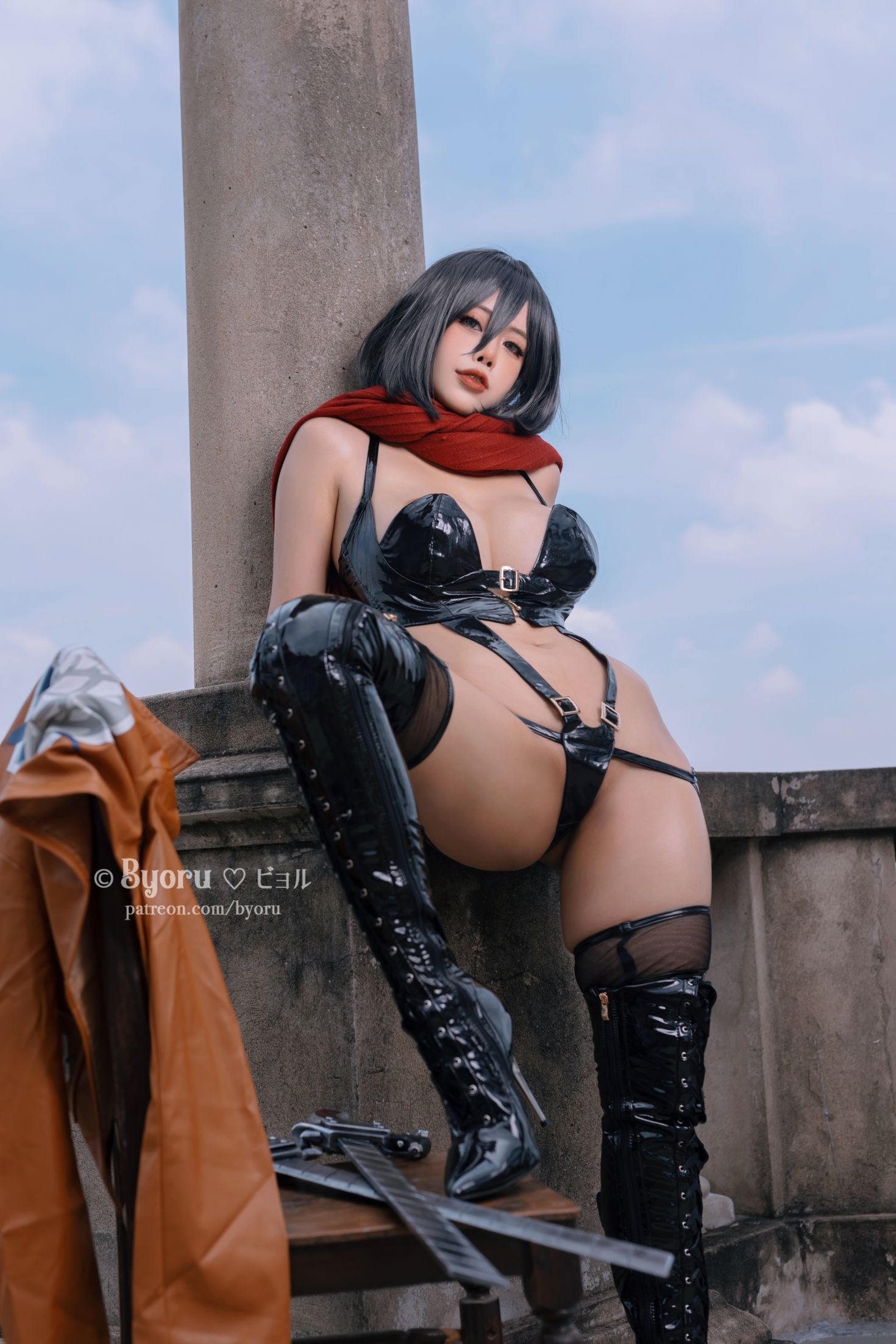 美女动漫博主 Byoru 性感Cosplay写真 Mikasa (11)