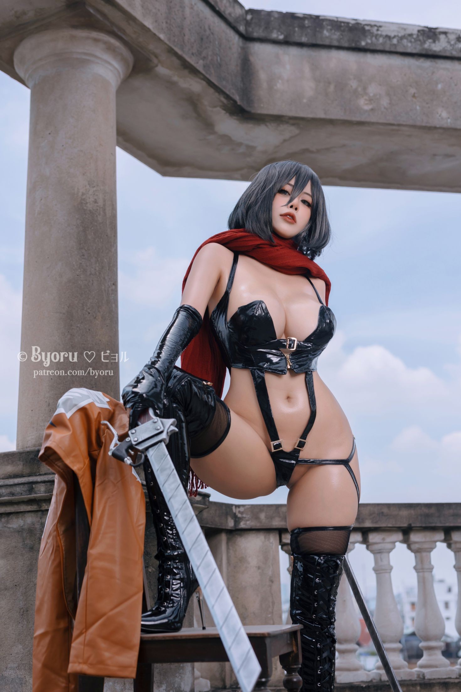 美女动漫博主 Byoru 性感Cosplay写真 Mikasa (8)