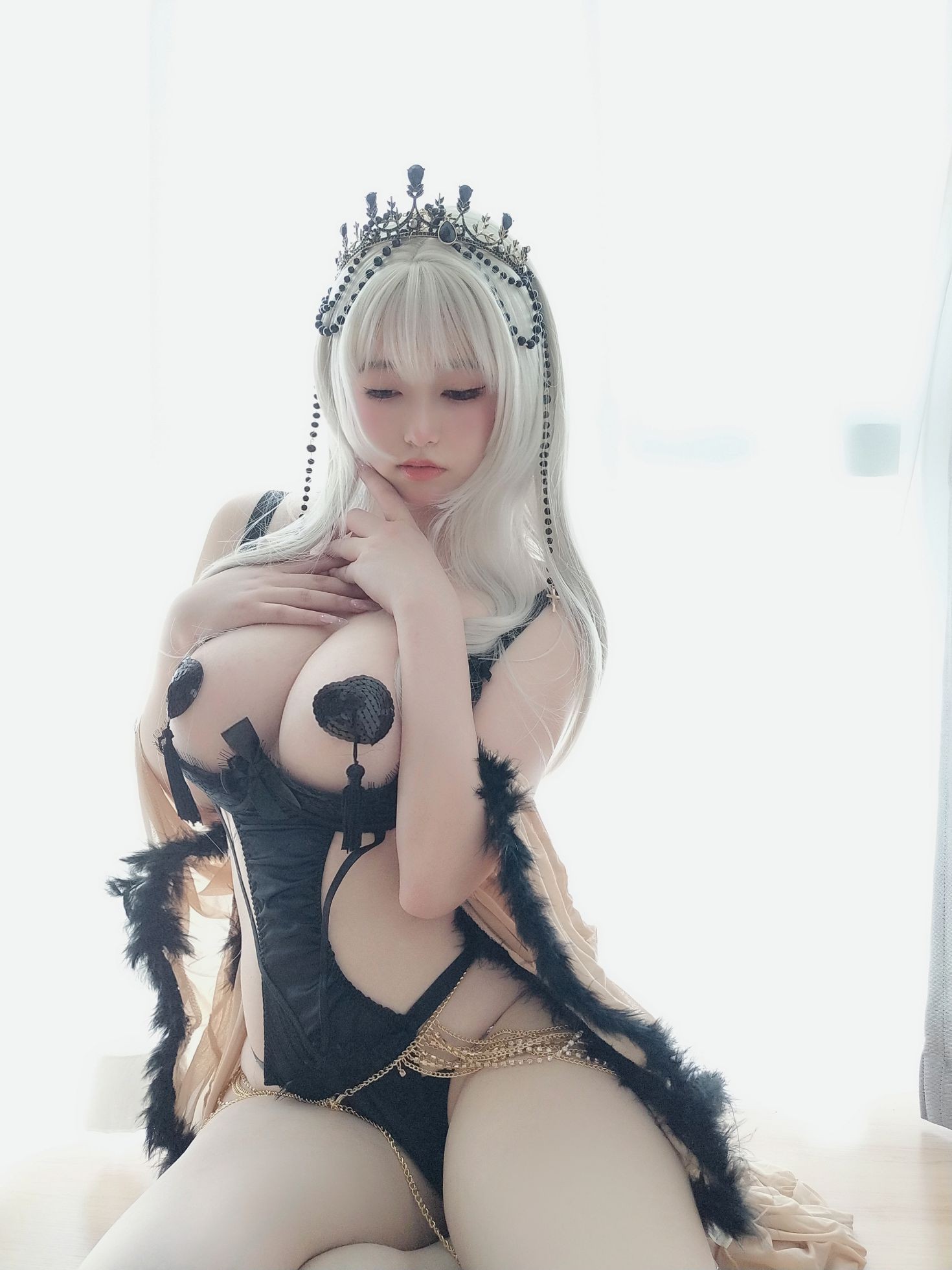 美女动漫博主女主K性感Cosplay写真黑双子 (3)