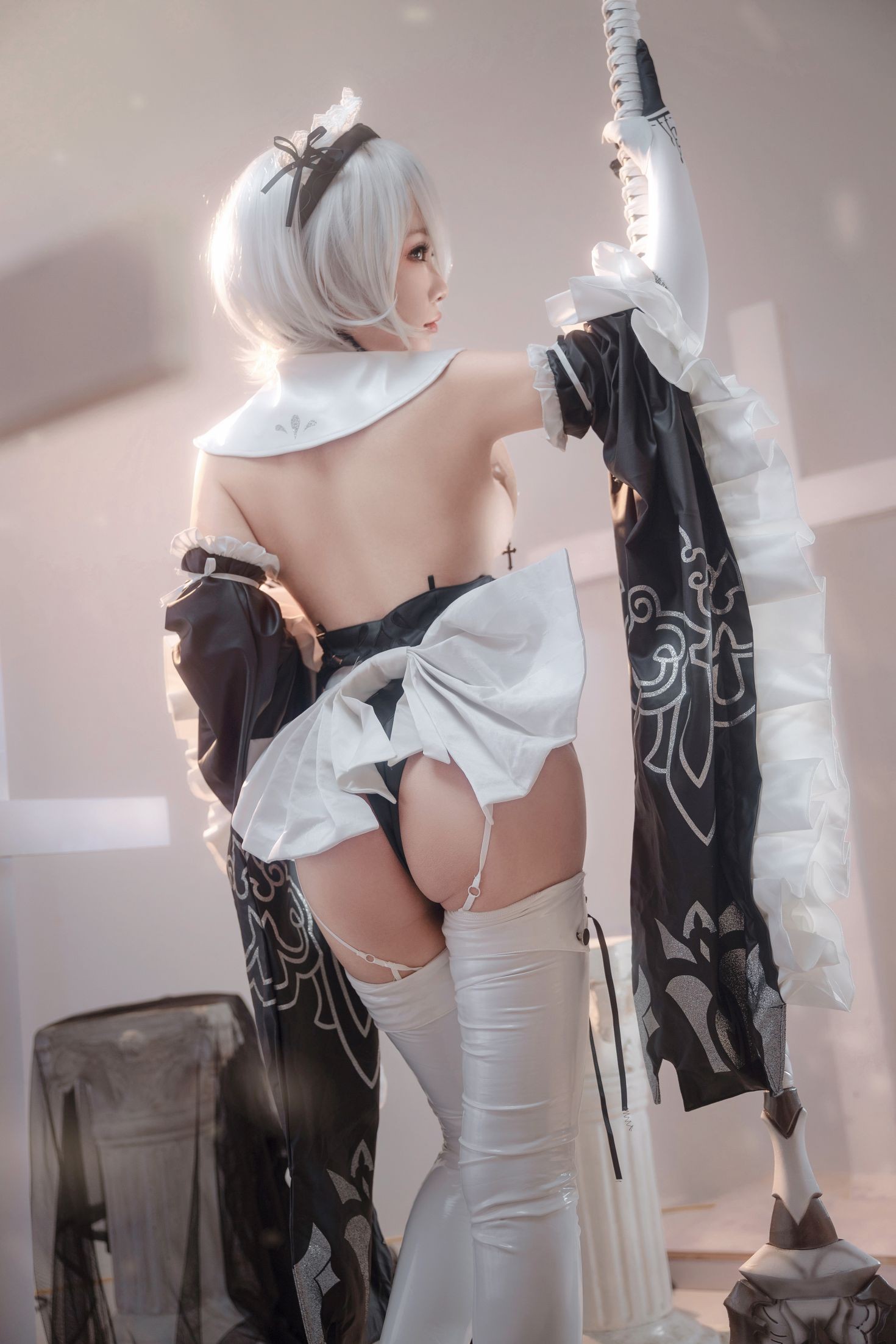 美女动漫博主七七娜娜子性感Cosplay写真2B女仆 (2)