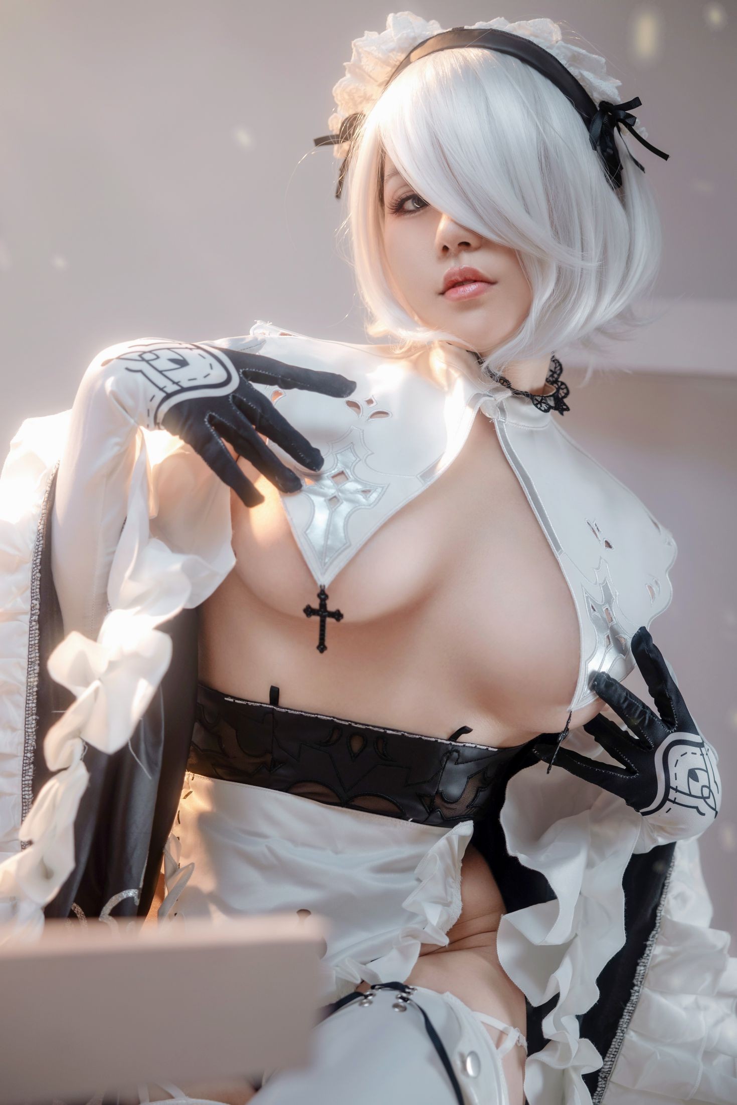 美女动漫博主七七娜娜子性感Cosplay写真2B女仆 (7)