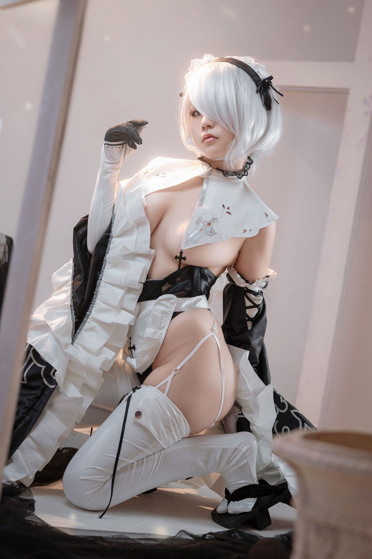 美女动漫博主七七娜娜子性感Cosplay写真2B女仆 (12)