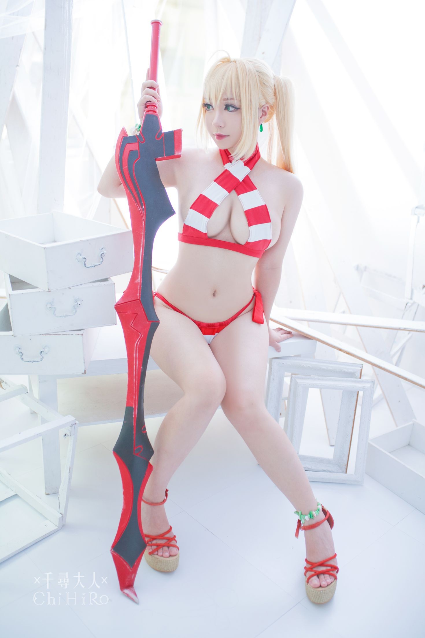 美女动漫博主千寻性感Cosplay写真尼禄 (96)