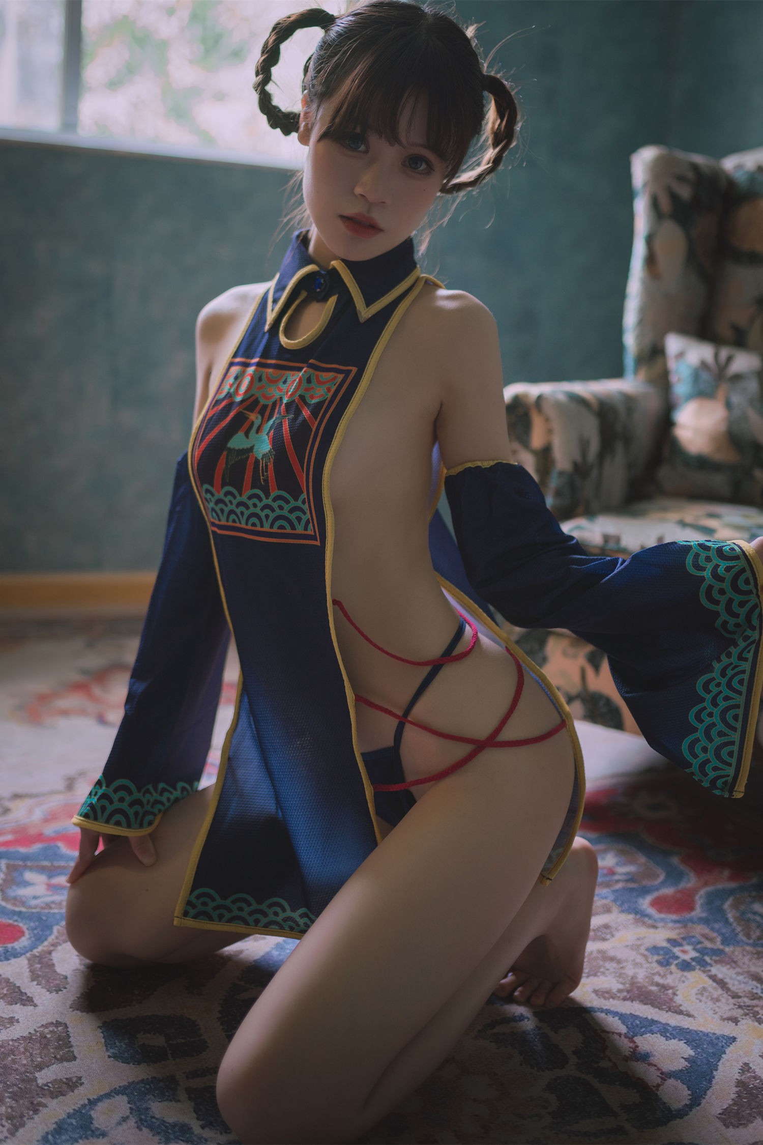 美女动漫博主千反田鹿子性感Cosplay写真小僵尸 (1)