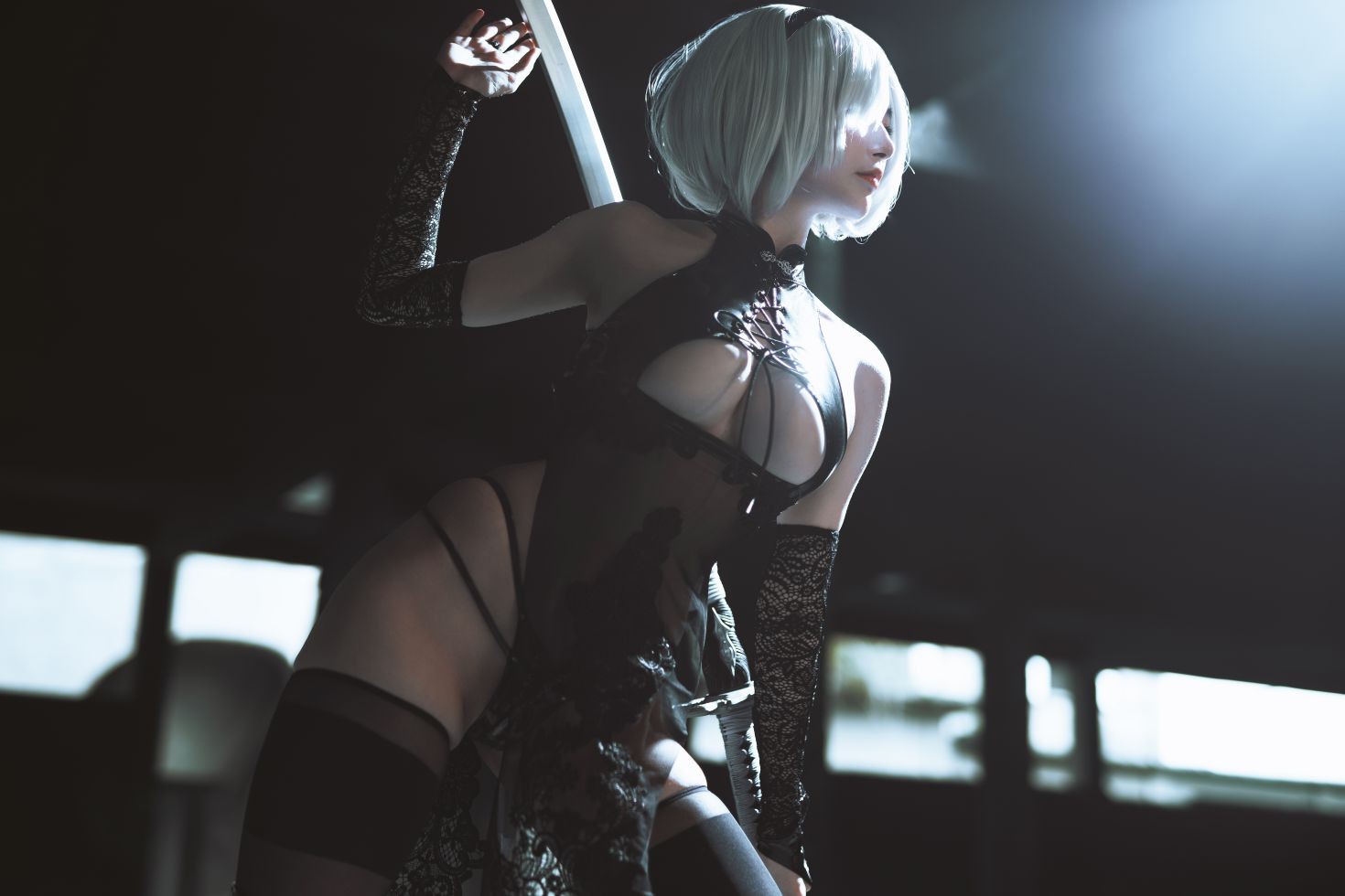 美女动漫博主夏小秋秋秋性感Cosplay写真 2B Nier Automata (4)