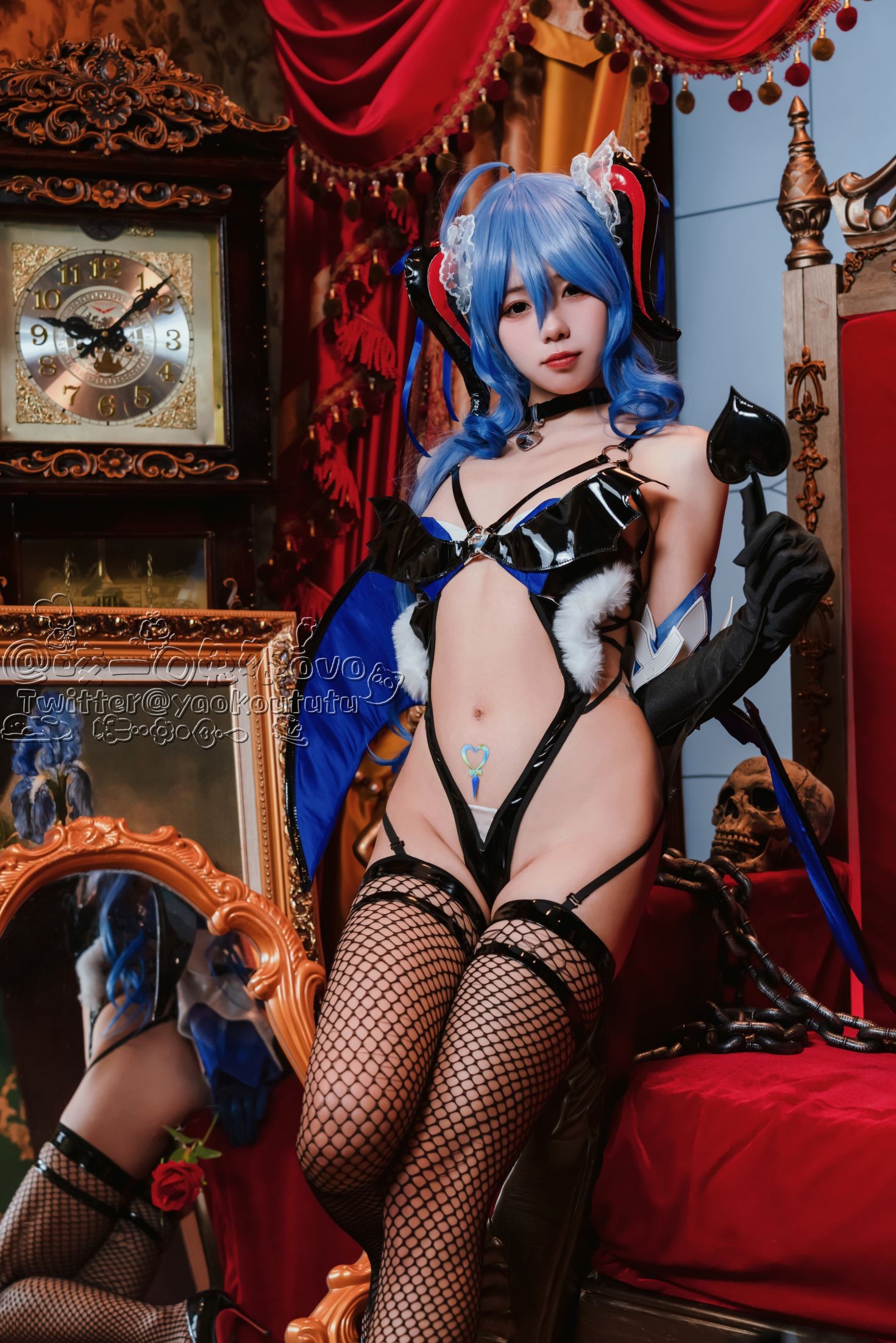 美女动漫博主咬一口兔娘性感Cosplay写真甘雨魅魔 (7)