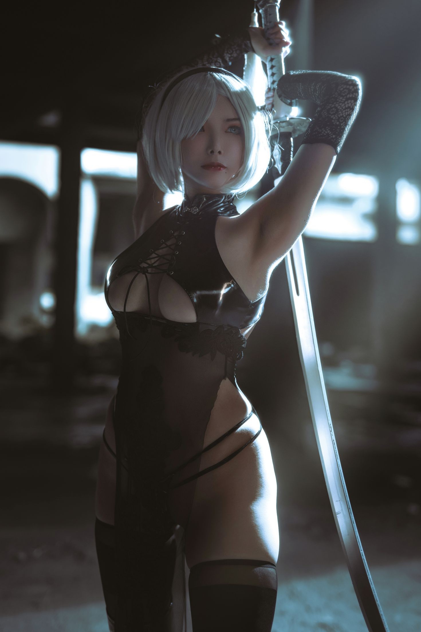 美女动漫博主夏小秋秋秋性感Cosplay写真 2B Nier Automata (2)