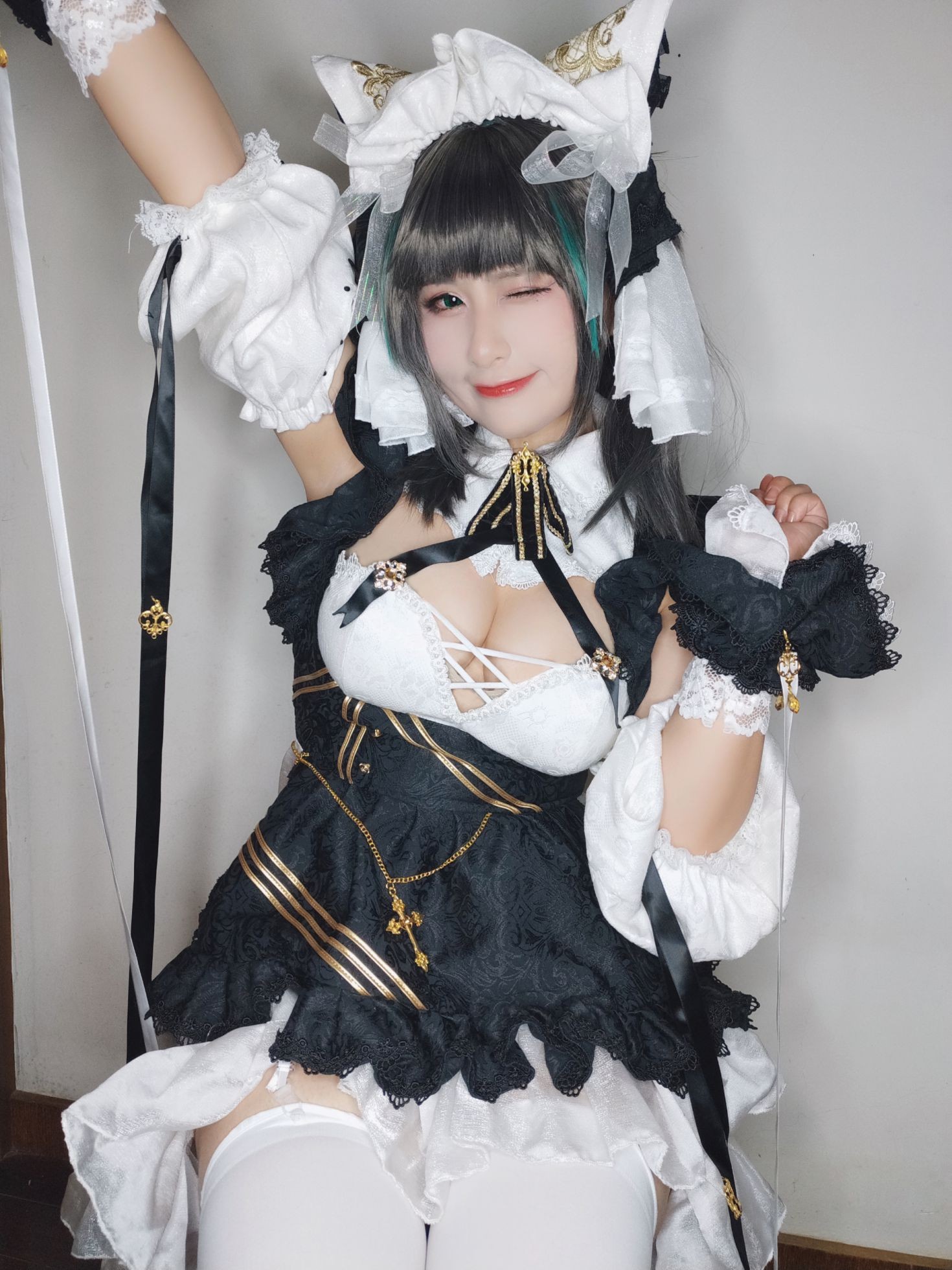 美女动漫博主柘烟Zuken性感Cosplay写真柴郡 (1)