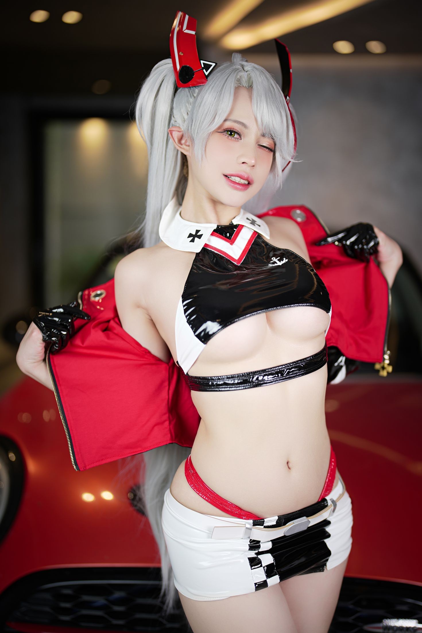 美女动漫博主PingPing性感Cosplay写真 Prinz Eugen Race Queen (9)