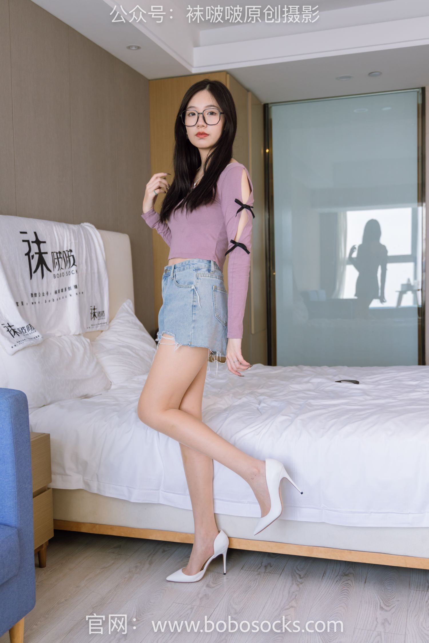 BoBoSocks袜啵啵美少女丝袜美脚写真第No.162期小甜豆高跟鞋肉丝裸足 (7)