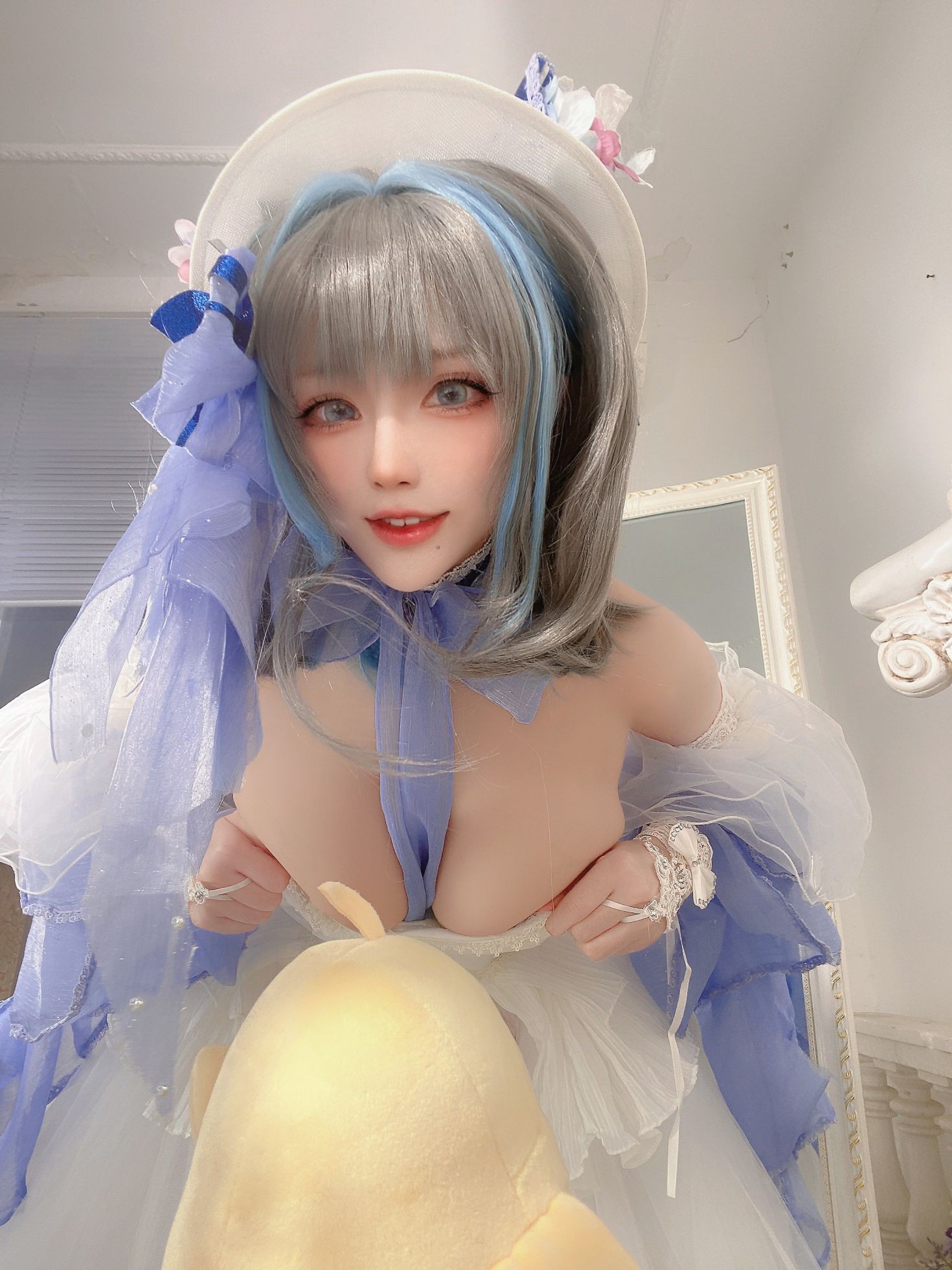 美女动漫博主起司块wii性感Cosplay写真柴郡礼服 (44)