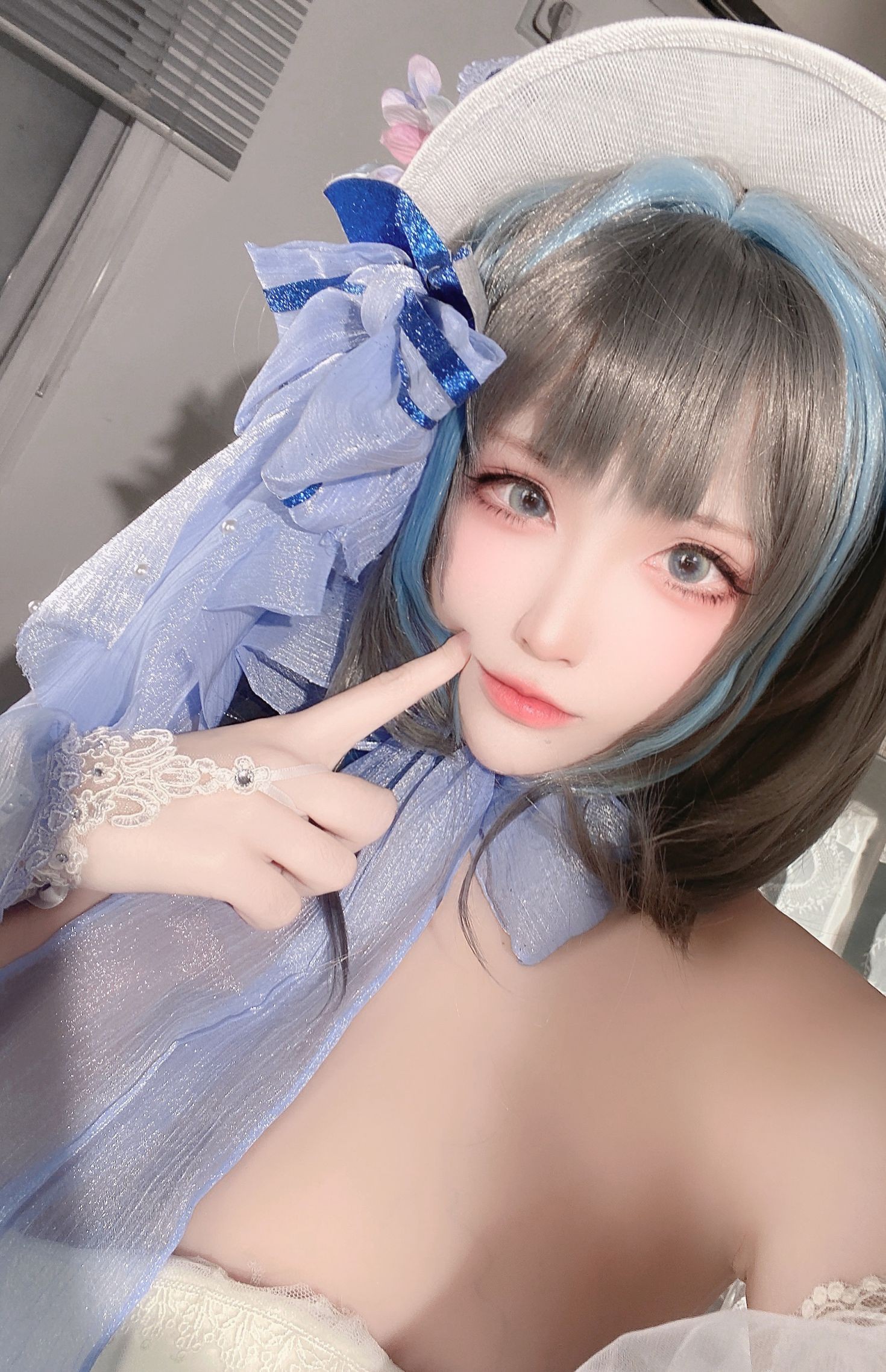 美女动漫博主起司块wii性感Cosplay写真柴郡礼服 (57)