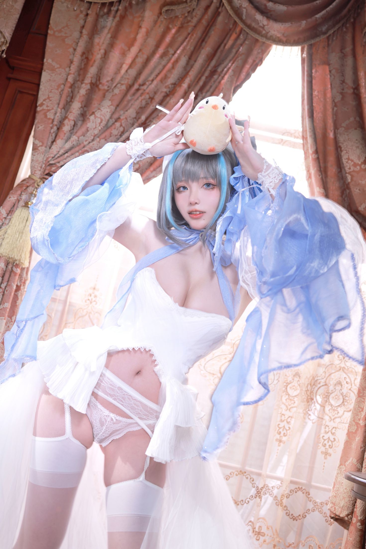 美女动漫博主起司块wii性感Cosplay写真柴郡礼服 (28)