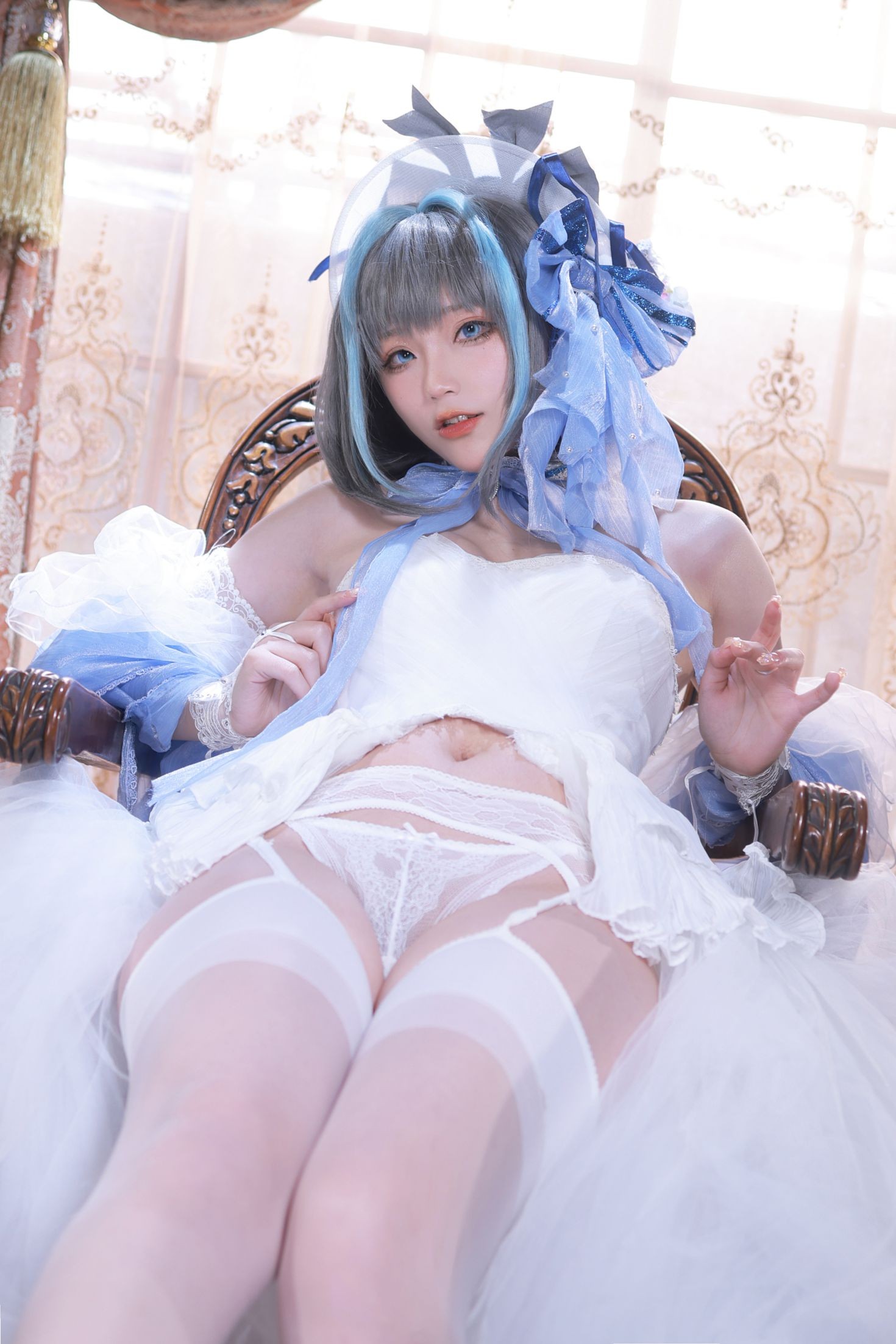 美女动漫博主起司块wii性感Cosplay写真柴郡礼服 (25)