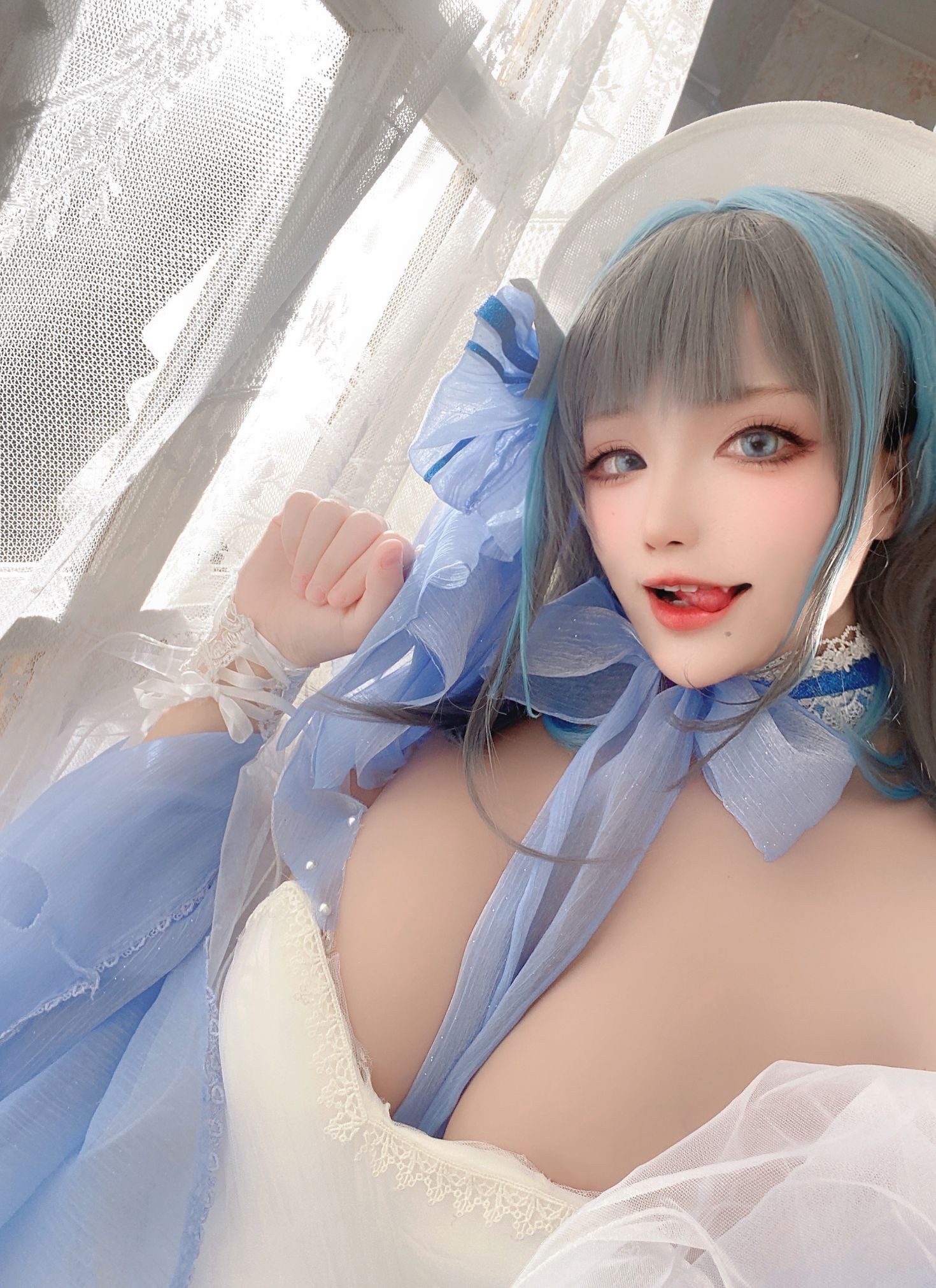 美女动漫博主起司块wii性感Cosplay写真柴郡礼服 (66)