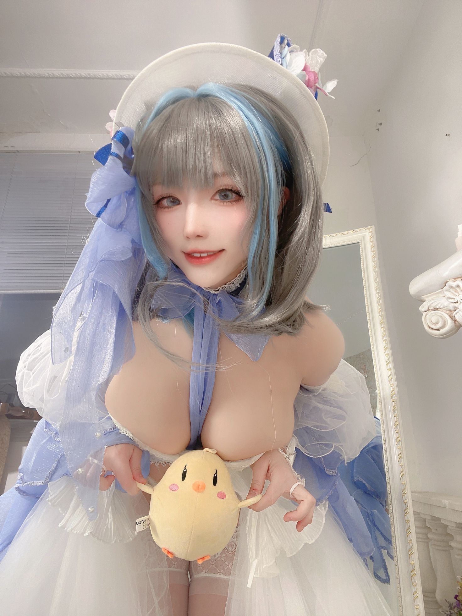 美女动漫博主起司块wii性感Cosplay写真柴郡礼服 (74)