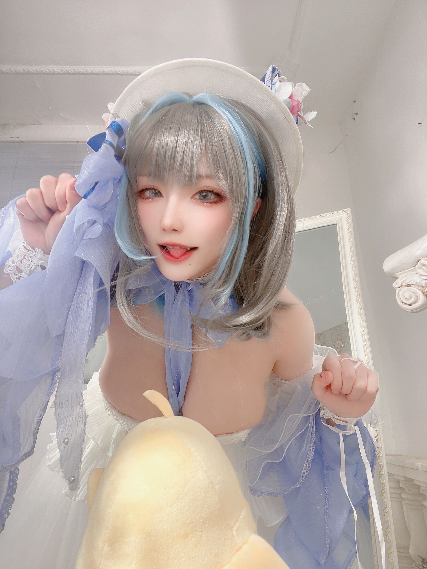 美女动漫博主起司块wii性感Cosplay写真柴郡礼服 (50)