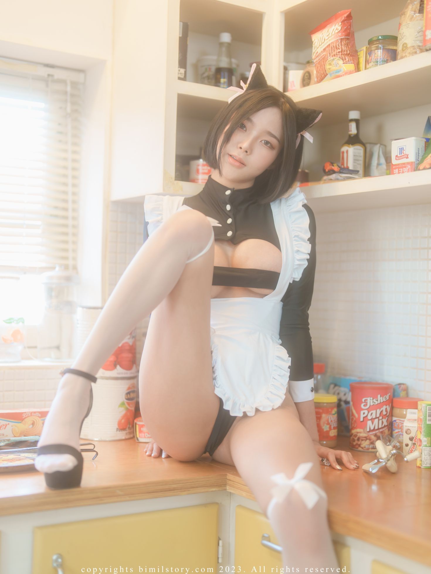 Bimilstory 韩国美少女模特性感写真 Vol.25 Black cat Mina (35)