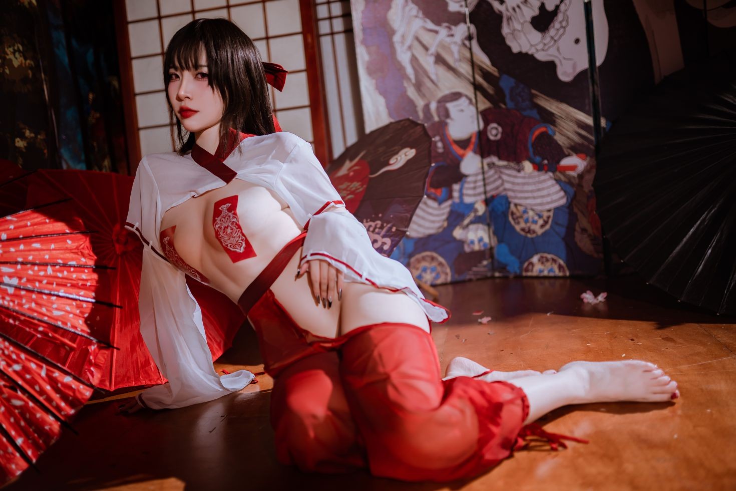 美女动漫博主二佐Nisa性感Cosplay写真私房巫女 (14)