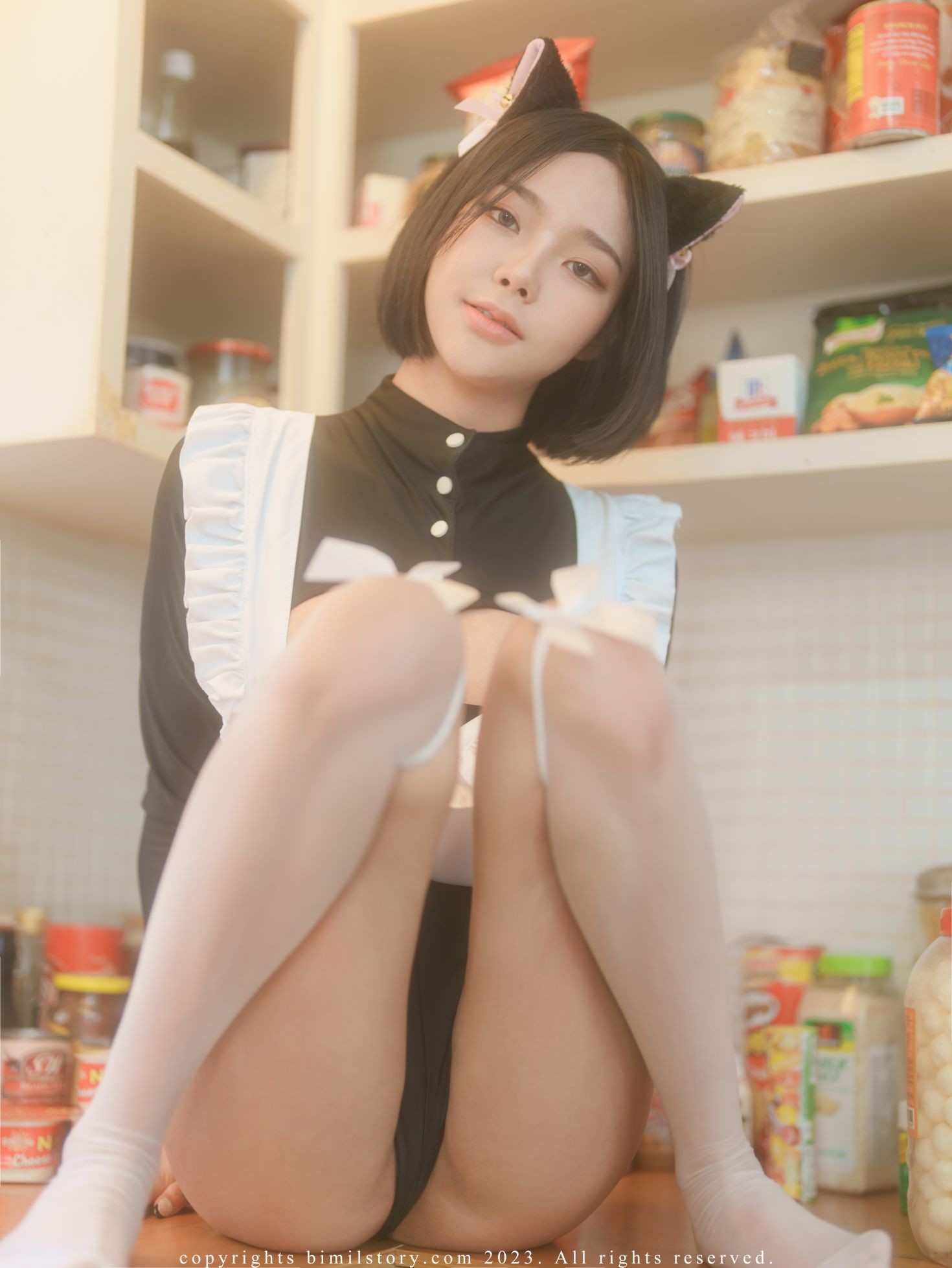 Bimilstory 韩国美少女模特性感写真 Vol.25 Black cat Mina (50)