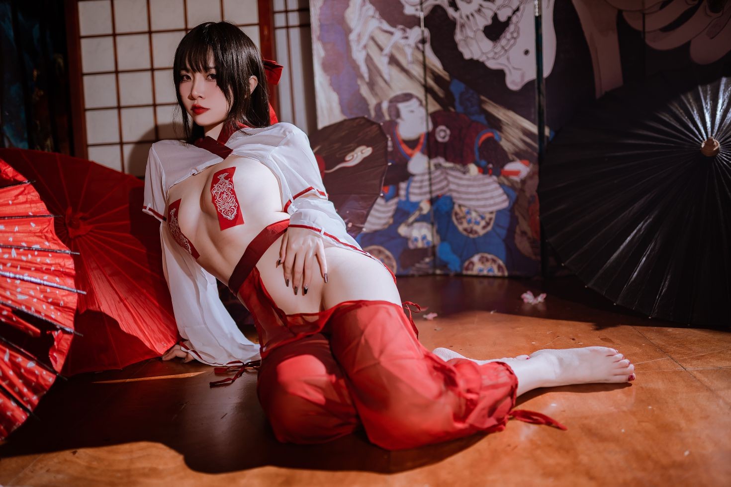 美女动漫博主二佐Nisa性感Cosplay写真私房巫女 (6)