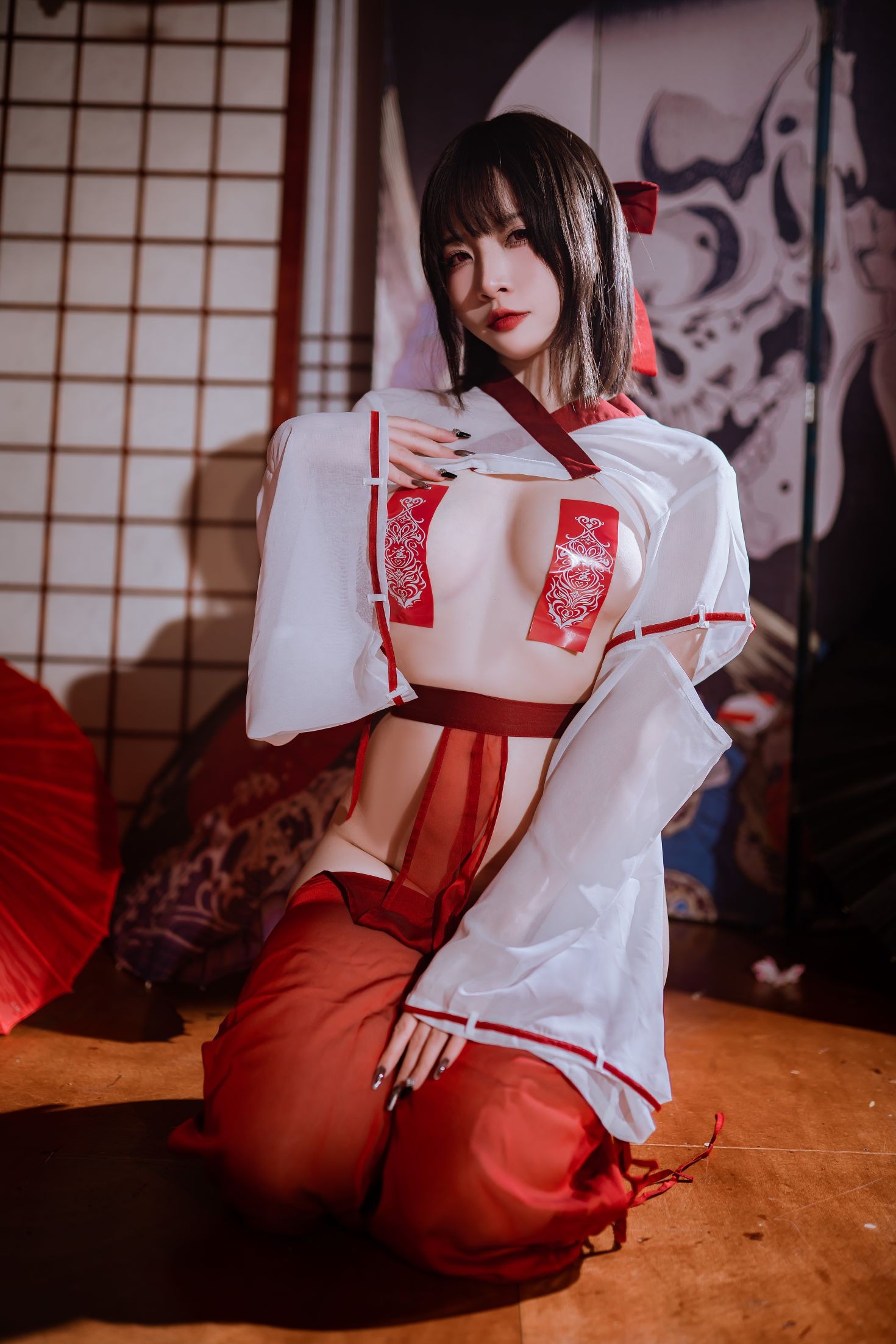 美女动漫博主二佐Nisa性感Cosplay写真私房巫女 (11)