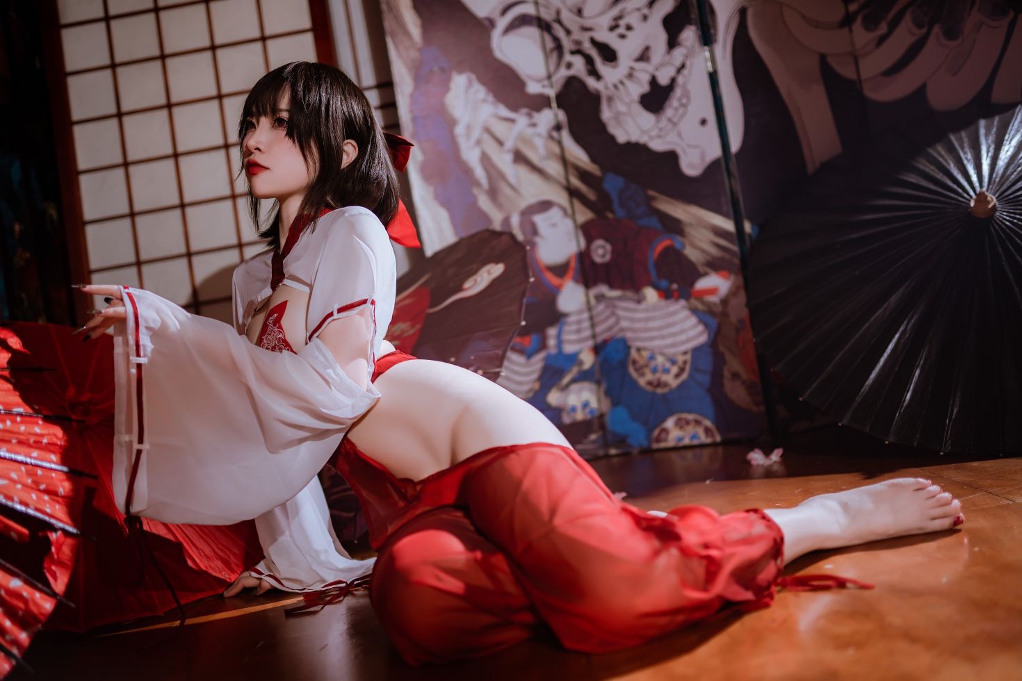 美女动漫博主二佐Nisa性感Cosplay写真私房巫女 (7)