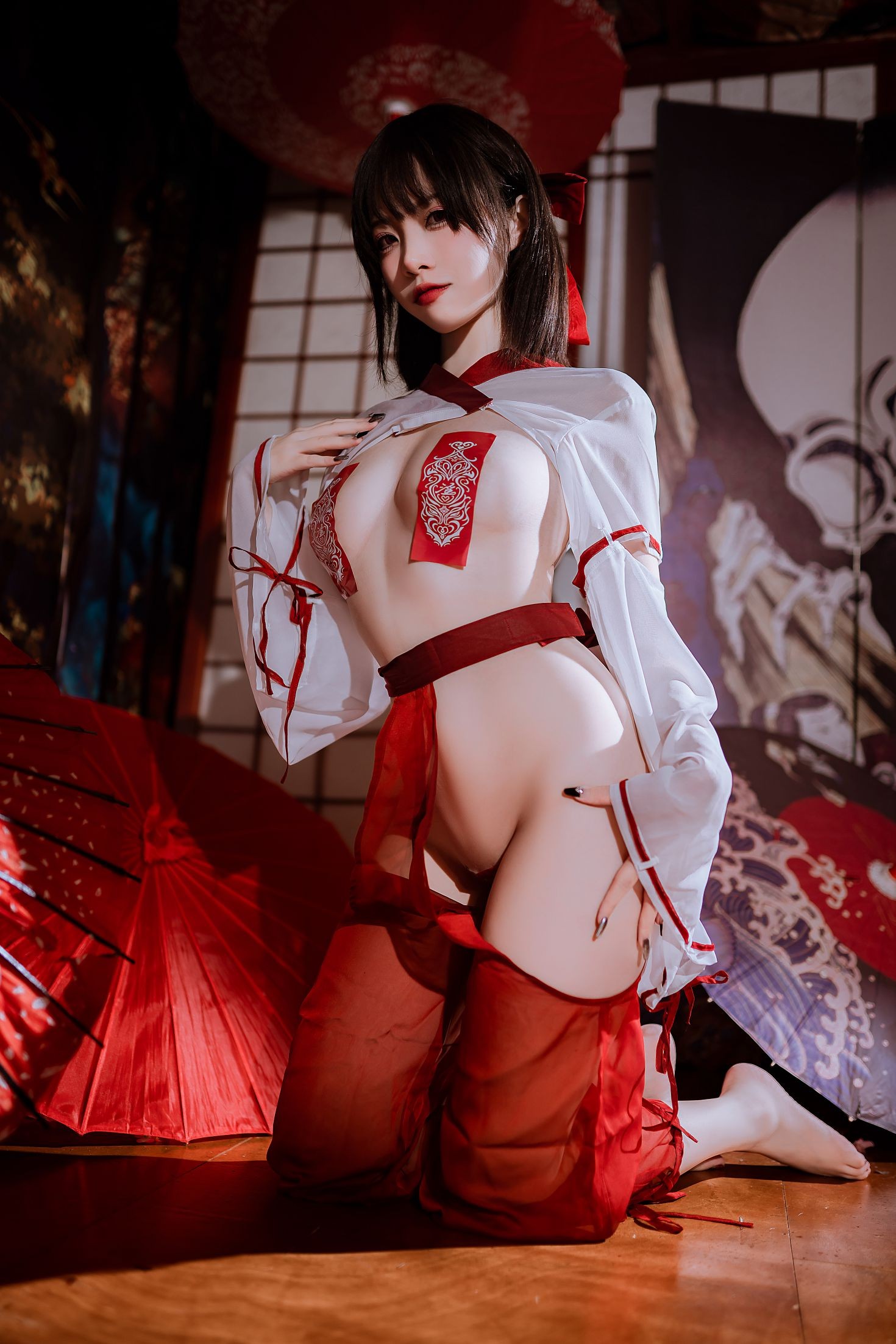 美女动漫博主二佐Nisa性感Cosplay写真私房巫女 (31)